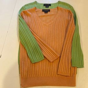 Brooks Brothers Silk/Cashmere Blend Cable Knit Sweaters